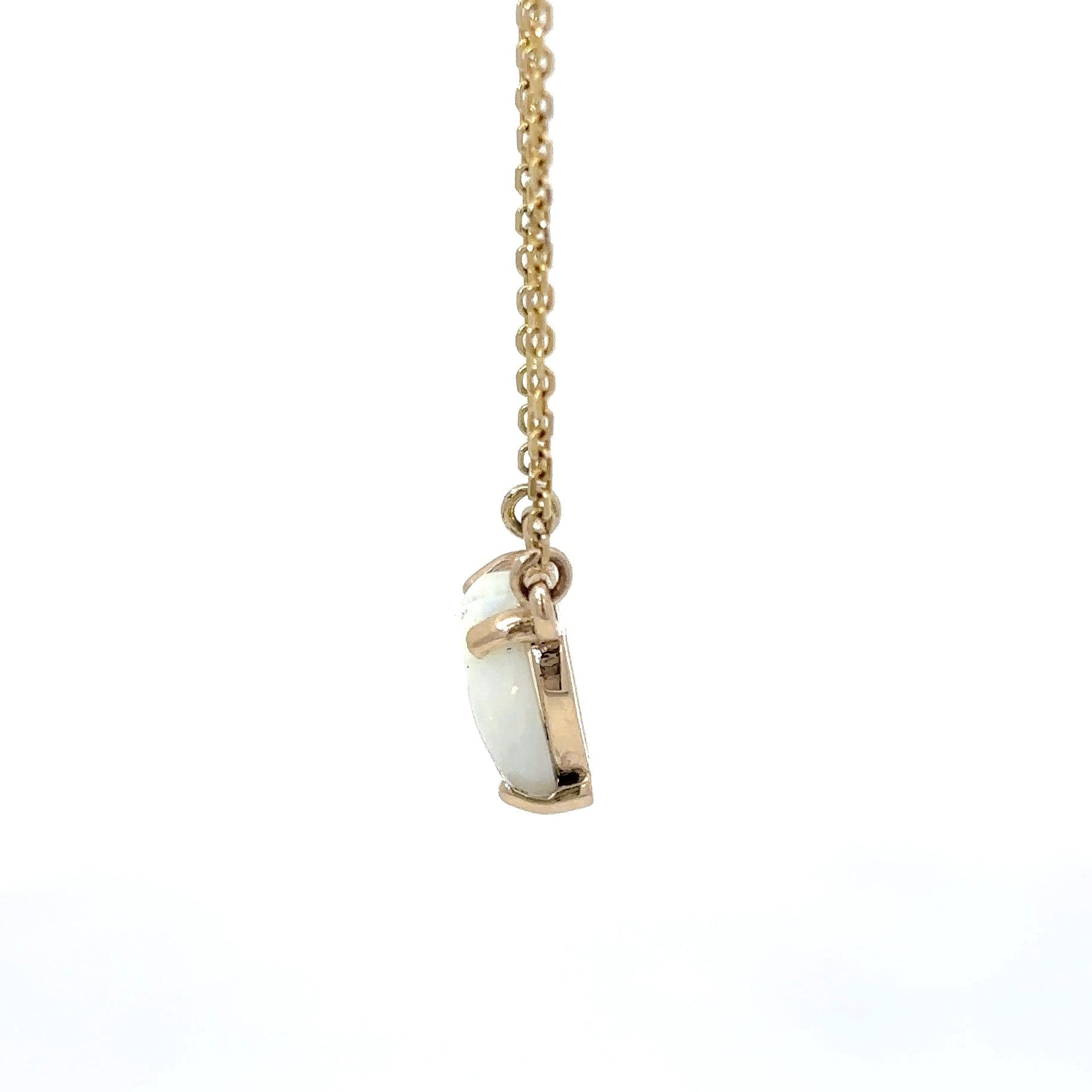 14K Yellow Gold Heart Opal Pendant