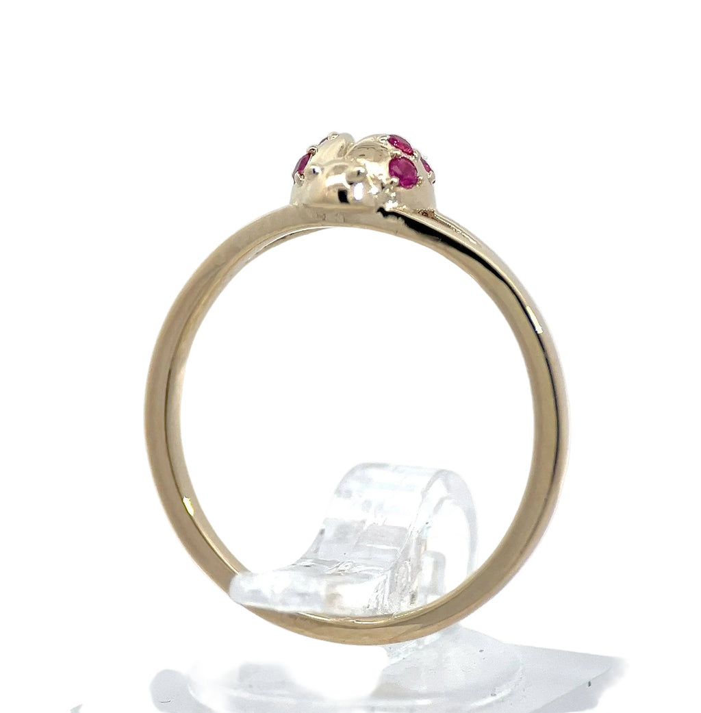 14K Yellow Gold Lady Bug Ring