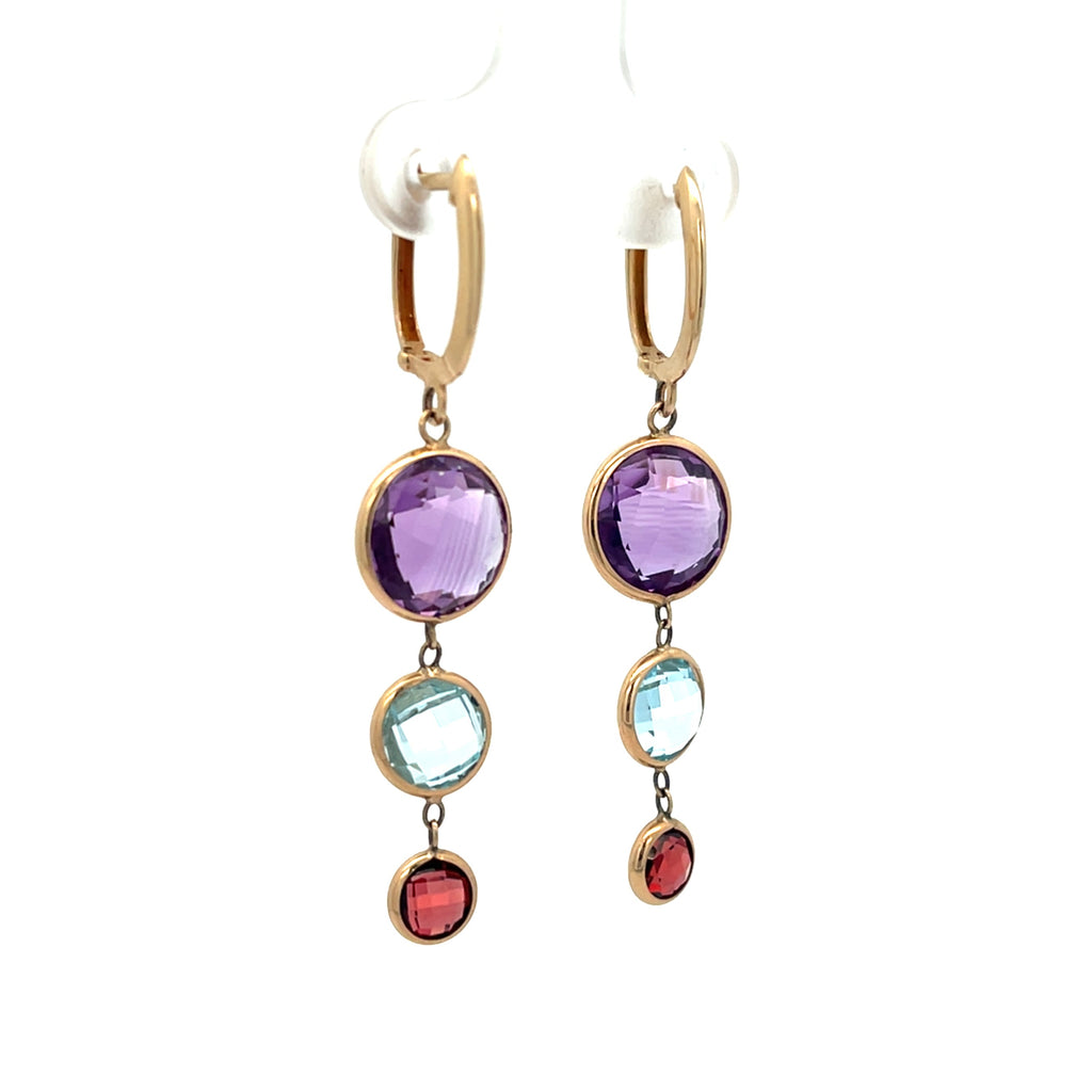 14K Yellow Gold Dangle Drop Earrings