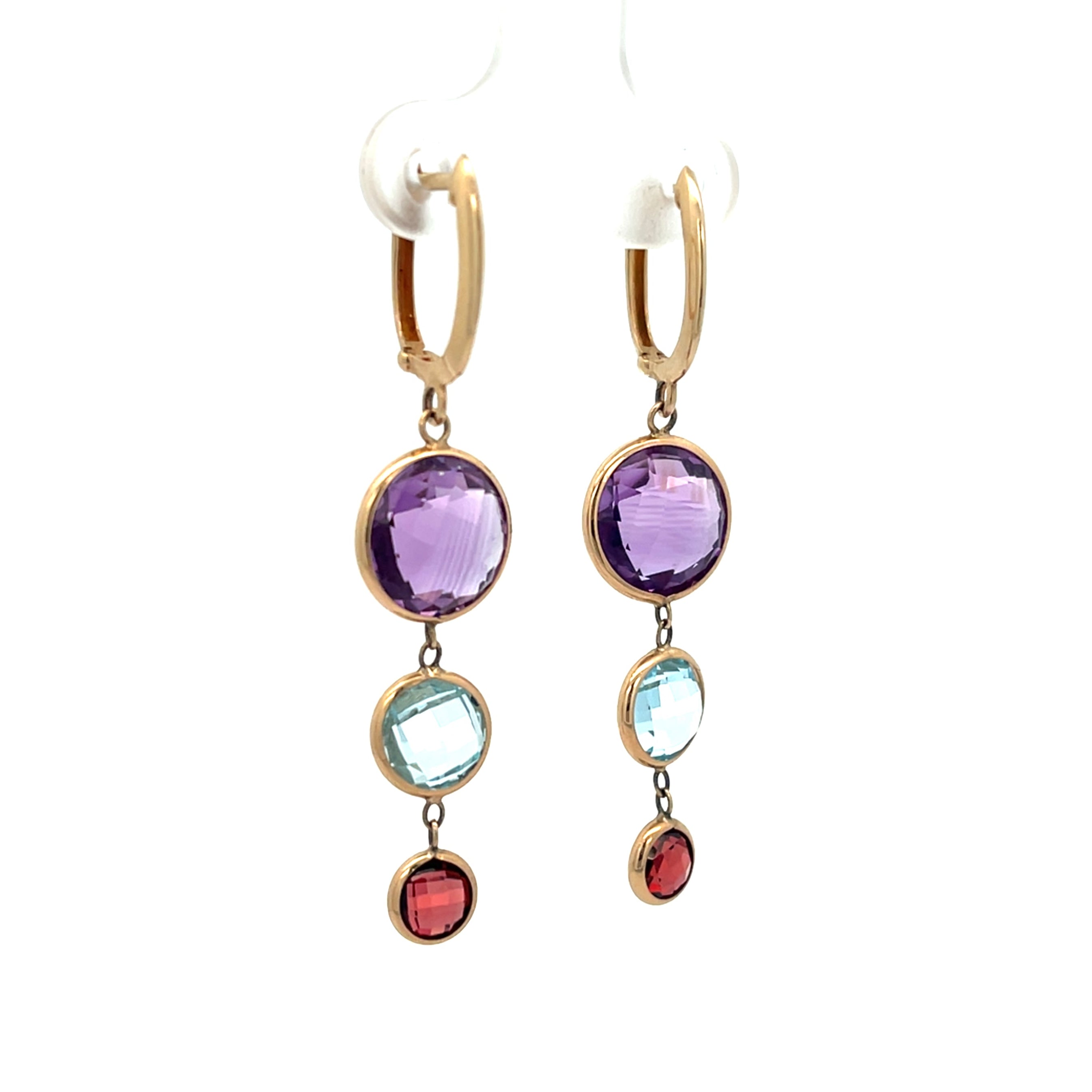 14K Yellow Gold Dangle Drop Earrings