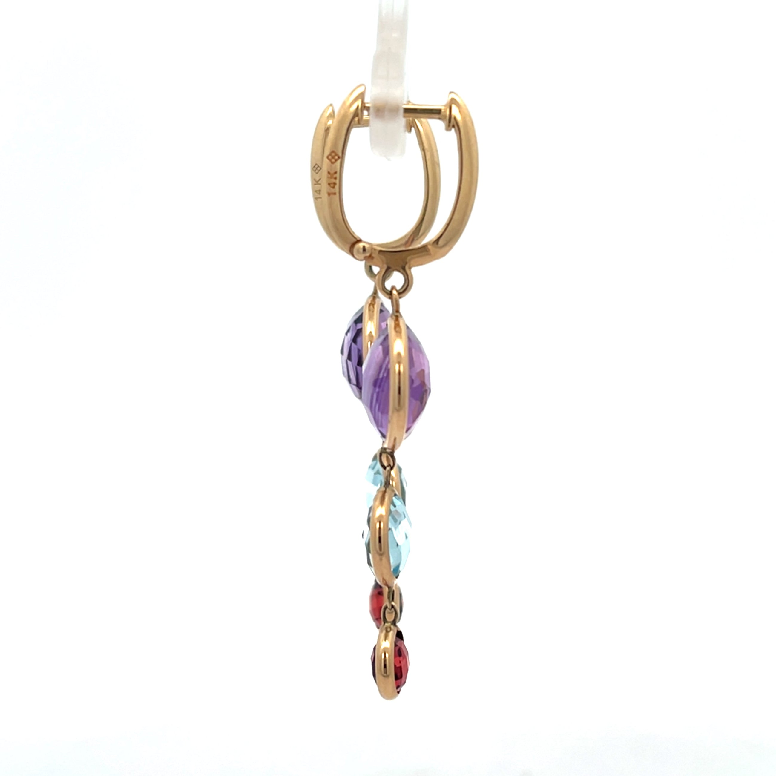 14K Yellow Gold Dangle Drop Earrings