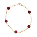 14K Yellow Gold Garnet Bracelet