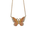 14K Yellow Gold Butterfly Sapphire Pendant