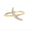 14K Yellow Gold Crescent Moon Ring