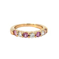 14K Yellow Gold Pink Sapphire Band
