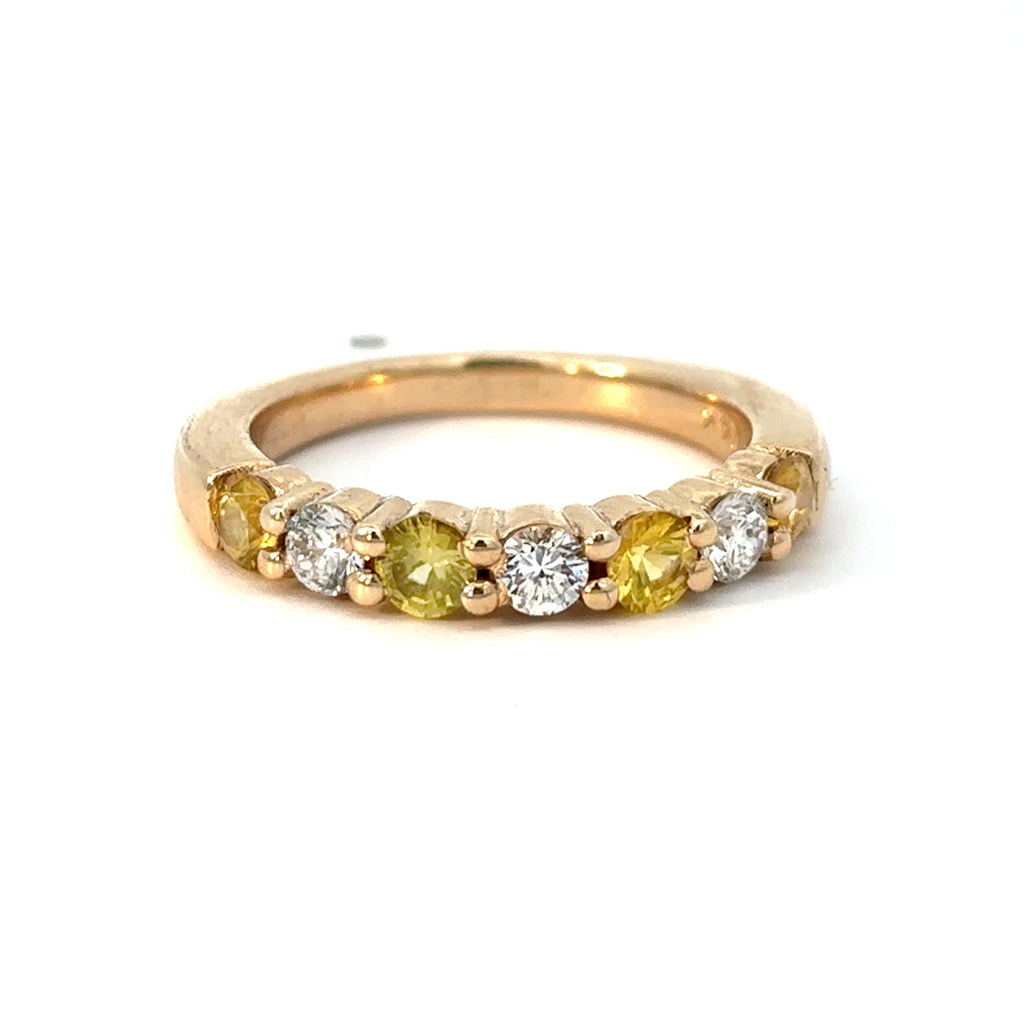 14K Yellow Gold Yellow Sapphire Band