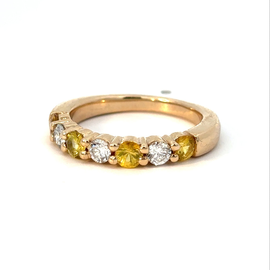 14K Yellow Gold Yellow Sapphire Band