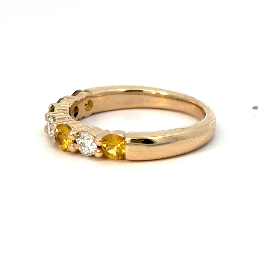 14K Yellow Gold Yellow Sapphire Band