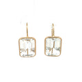 14K Yellow Gold White Topaz Earrings