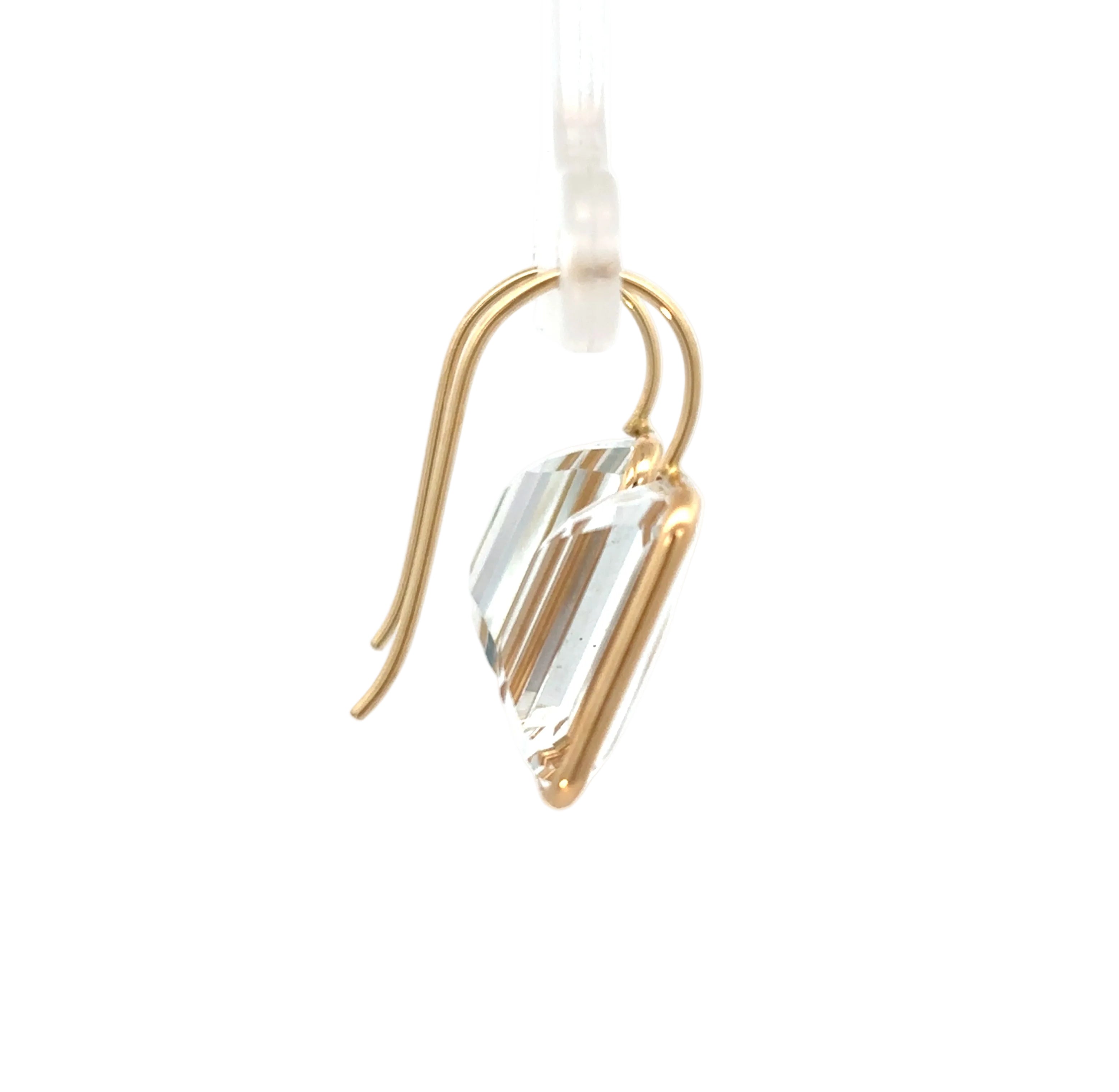 14K Yellow Gold White Topaz Earrings