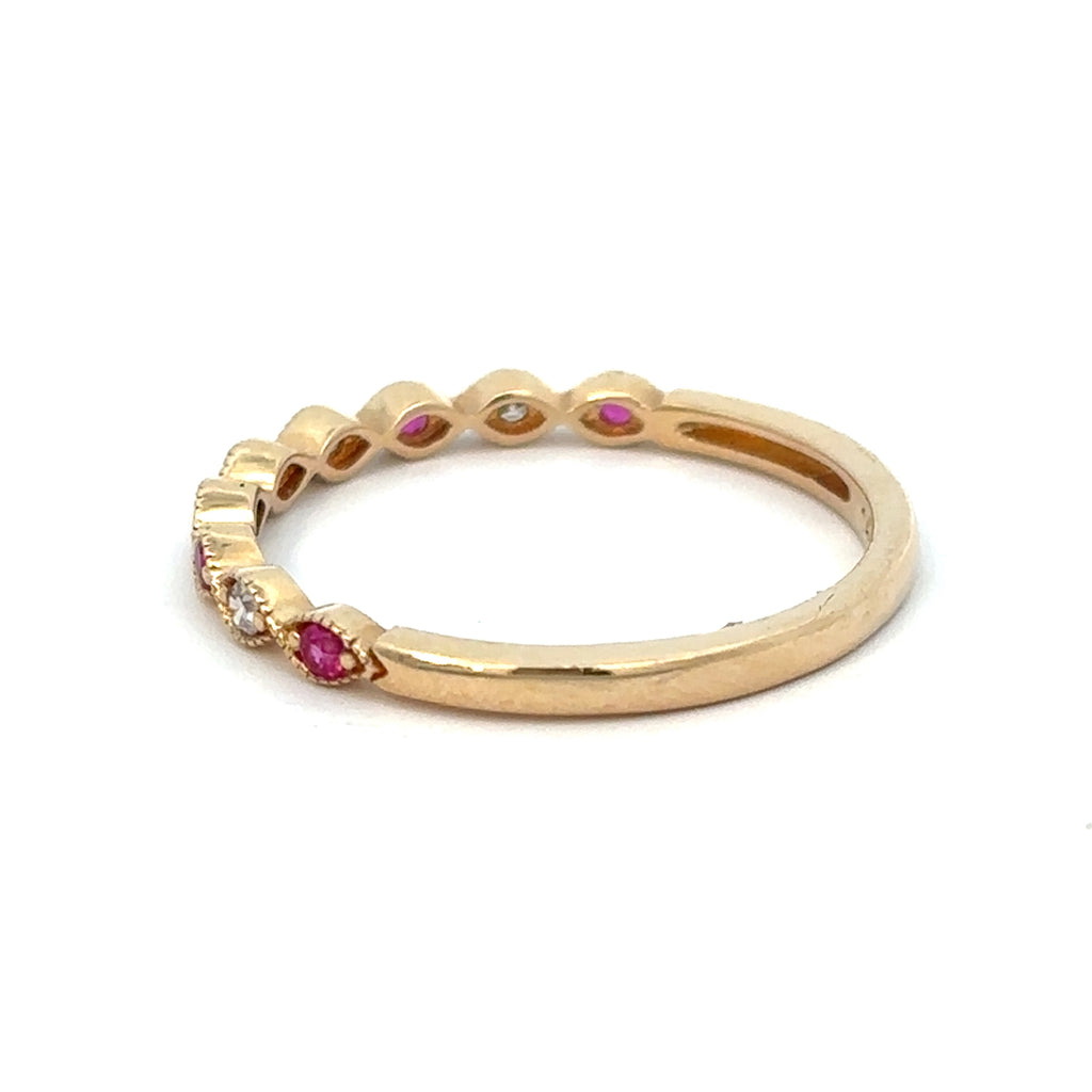 14K Yellow Gold Ruby Band