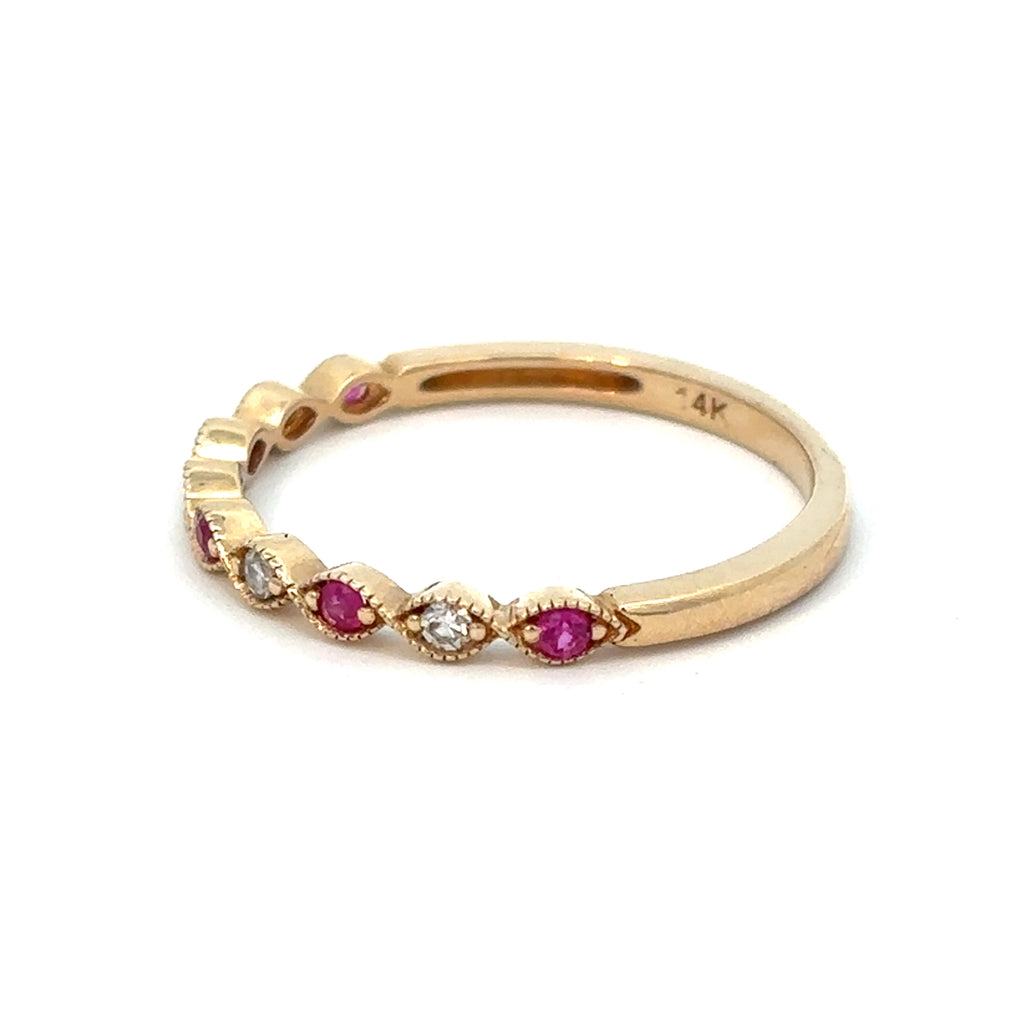 14K Yellow Gold Ruby Band