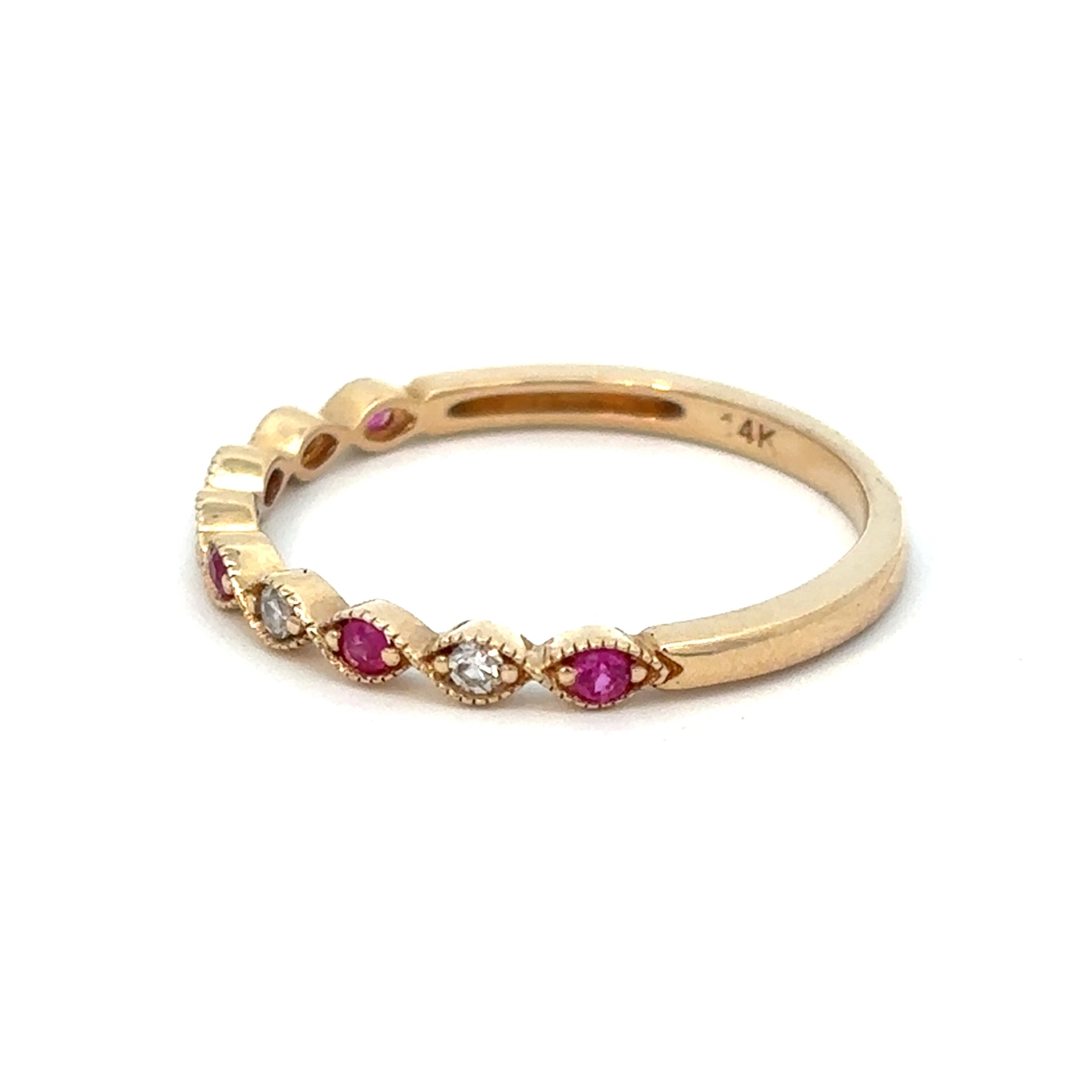 14K Yellow Gold Ruby Band