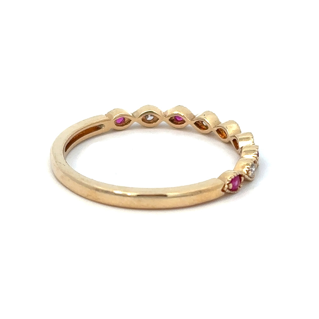 14K Yellow Gold Ruby Band