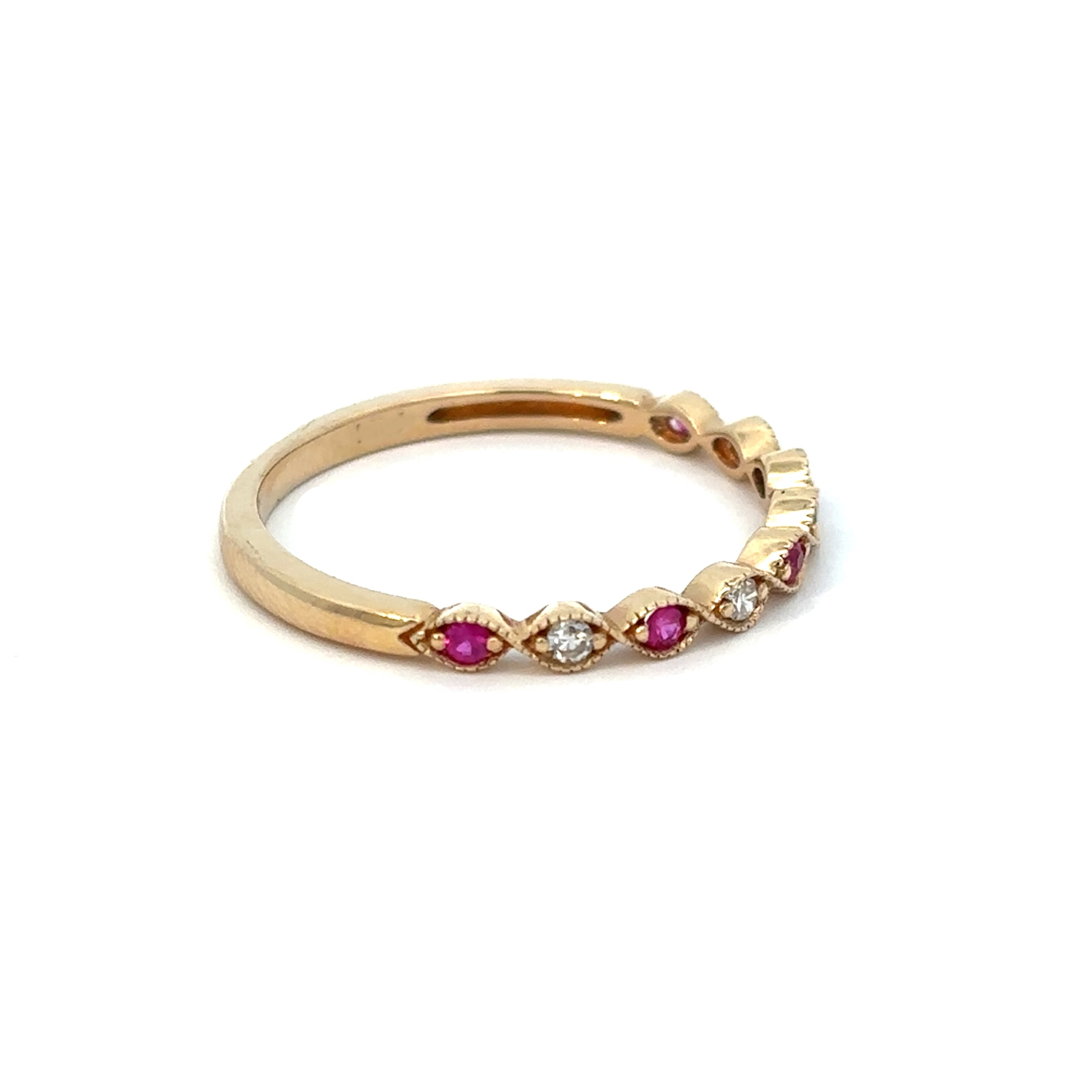 14K Yellow Gold Ruby Band