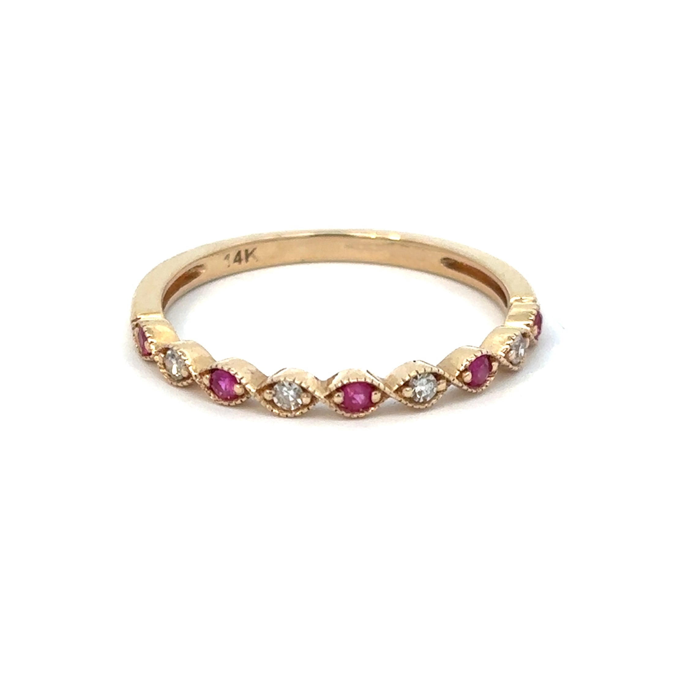 14K Yellow Gold Ruby Band