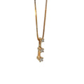 14K Yellow Gold Three-Stone Natural Diamond Drop Necklace