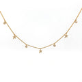 14K Yellow Gold Natural Diamond Star & Bezel Charm Necklace